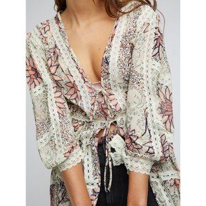 NWT Free People Grasslands Kimono / Mint Combo
